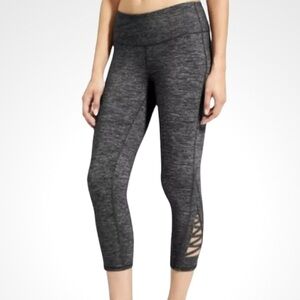 Athleta heathered gray criss cross crop
legging XS